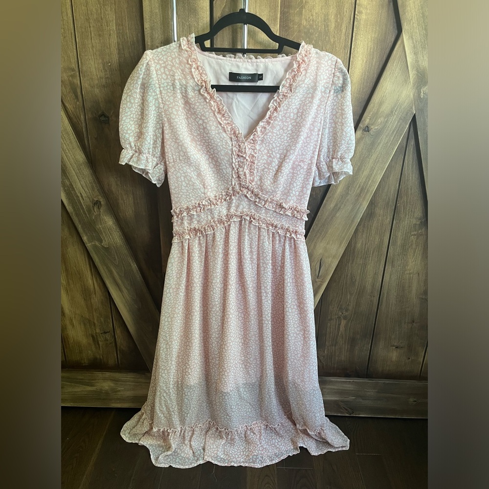 Women's Ruffle Short Sleeve Floral Print Retro V  Bohemian Maxi Midi Boho Dress